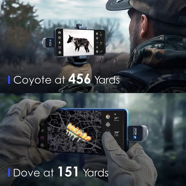 Alt view image 5 of 7 - X3 384×288 Thermal Monocular 1640Yards Detect Range Night Vision Binocular Hunt Camera+Rangefinder