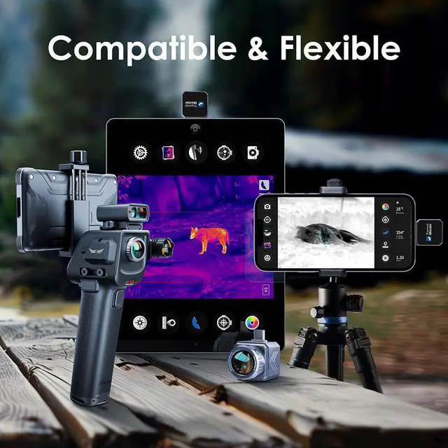 Alt view image 7 of 7 - X3 Thermal Monocular Scope, 384×288 60Hz,15x Zoom Night Vision Thermal Camera Camera+Rangefinder