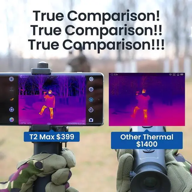 Alt view image 2 of 7 - T2 Max Night Vision Scope Monocular 1600 Yards Thermal Imaging Camera 15X Zoom Camera+Rangefinder