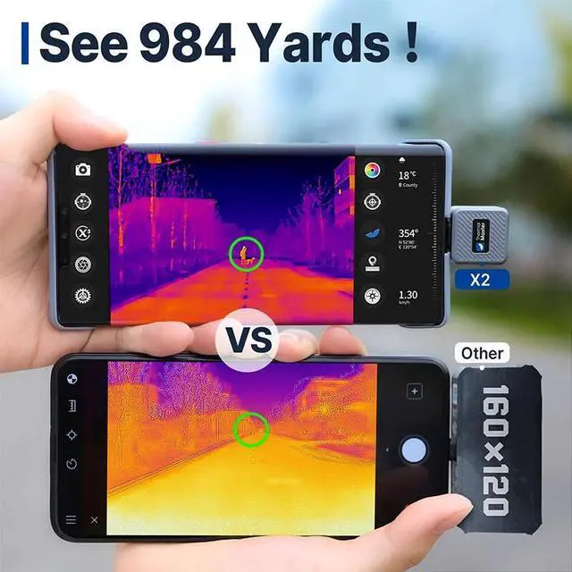 Alt view image 2 of 7 - Thermal Master X2 50Hz 256×192 Thermal Imaging Camera Night Vision Monocular iOS kit+Rangefinder