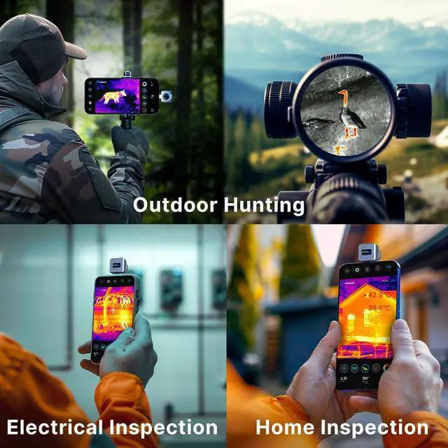 Alt view image 6 of 7 - 984 Yards X2 Thermal Monocular for Hunting Night Vision Binocular 50Hz 15x Zoom iOS kit+Rangefinder