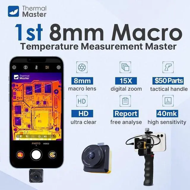 Alt view image 2 of 7 - Thermal Master T2S Pro Thermal Imaging Camera 15X Zoom 256×192 IR Resolution 8mm T2s Pro For IOS