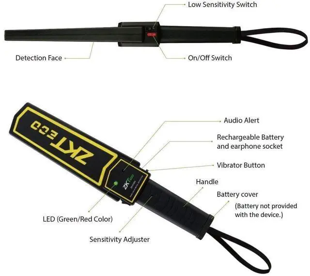 Alt view image 7 of 7 - New ZK-D100S Handheld Metal Detectors Hot Security Detecting