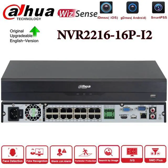 Main image of 16CH 16POE 4K Smart WizSense Network Video Recorder NVR2216-16P-I2 SMD+