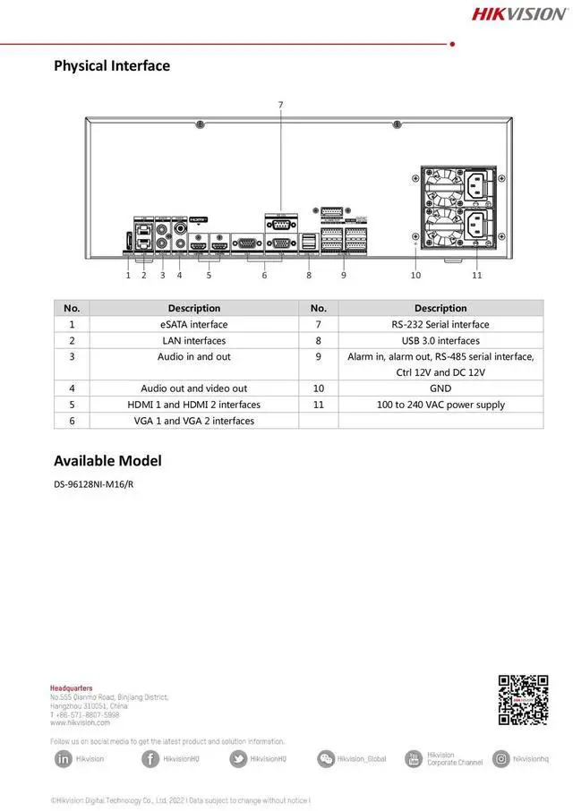 Alt view image 7 of 7 - HI,K DS-96128NI-M16/R 32MP 128CH 16SATA 4K NVR 3U Network Video Recorder