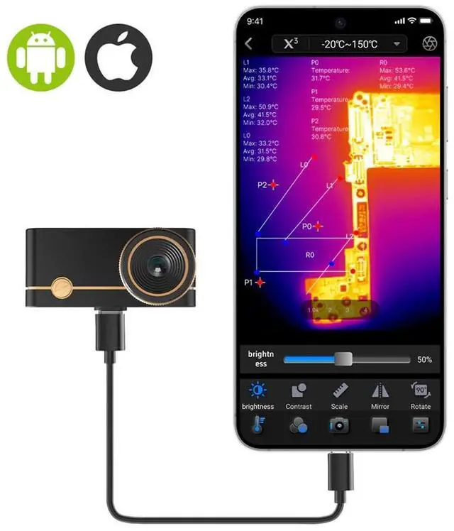 Main image of Thermal Master P3 PCB Thermal Camera 512×384 X³ IR 15X Zoom For Android & iOS