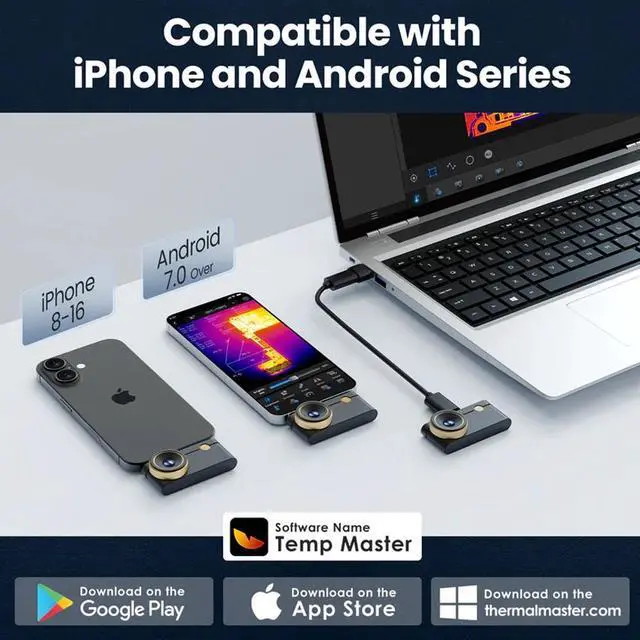 Alt view image 7 of 7 - iPhone&Android Phone P3 Thermal Imaging Camera 512*384 X³IR Resolution -20~600