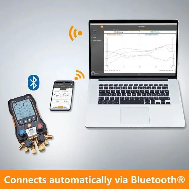 Alt view image 7 of 7 - Testo 557s Smart Digital Manifold Kit with wireless temperature and vacuum probe