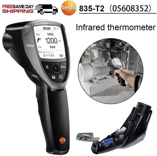 Alt view image 3 of 3 - Testo 835-T2(0560 8352) Dot Matrix Infrared thermometer With 4-point laser