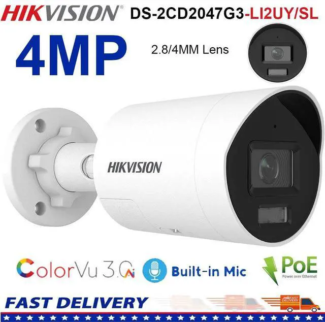 Main image of Hi,kvision DS-2CD2047G3-LI2UY/SL 4MP ColorVu3.0 Smart Hybrid Light Bullet Camera 4mm