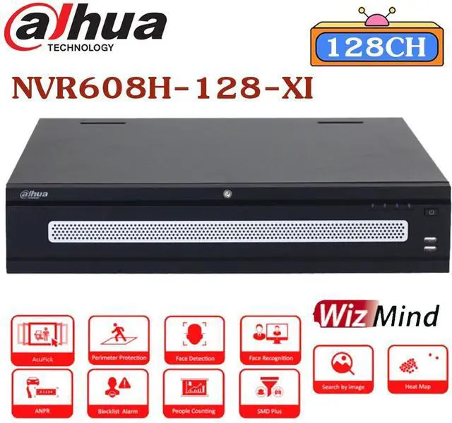 Main image of D,H 128CH NVR608H-128-XI 2U 8HDDs AcuPick WizMind 2U SMD Plus H.265+ EPTZ NVR