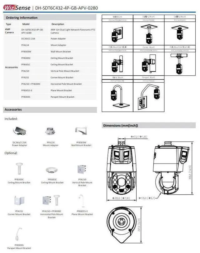 Alt view image 7 of 7 - DH SDT6C432-4P-GB-APV-0280 4MP 32×Zoom Panoramic PTZ Camera Auto-tracking IP66
