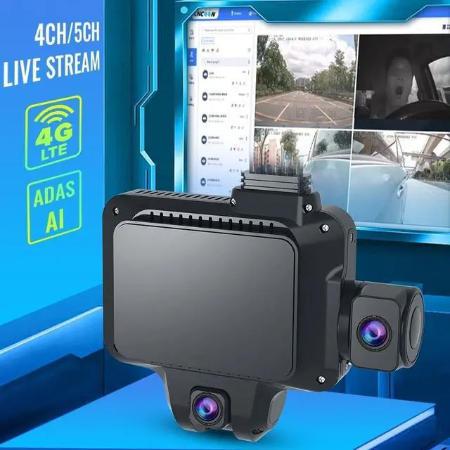 Alt view image 7 of 7 - JIMIIOT JC450 Pro 4G Car Camera 4 Cameras Live Video GPS Tracking WiFi DVR Recorder JC450Pro+CI02+CE01-3 cameras No Card