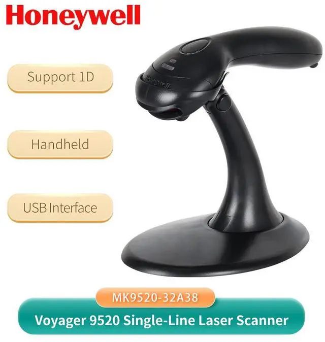 Main image of Ho,neyw,ell Voyager Handheld Laser W/USB Cable Holder MK9520-32A38 Barco,de Scann,er