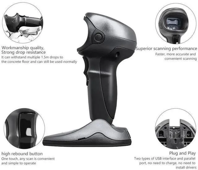 Alt view image 2 of 6 - Zeb,ra DS9808-SR Omni Laser Handheld Barco,de Scann,er W/ Cable DS9808-SR00007NNWR