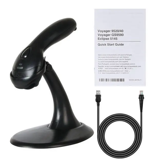 Alt view image 2 of 7 - Hon,eywell Voyager MK9540-32A38 Handheld Barco,de Scann,er Reader USB Kit w/ Stand