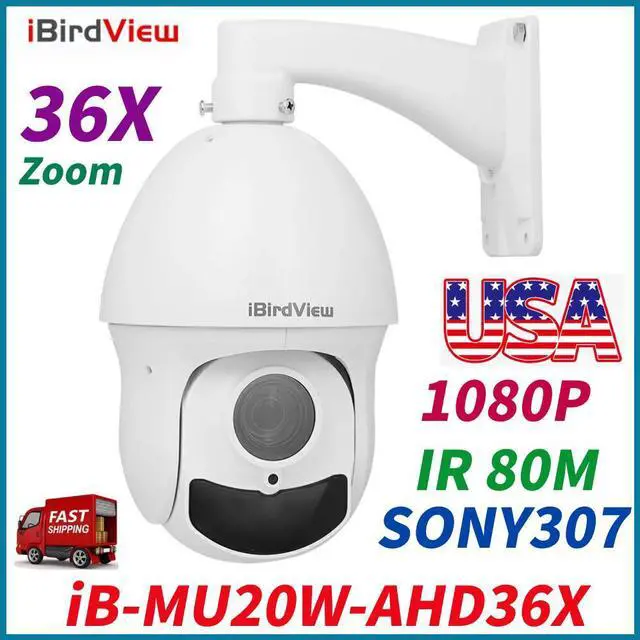 Main image of 80M IR 36X Zoom 1080P AHD PTZ Outdoor Dome Security Camera Support C,VI N,TSC US