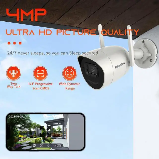 Alt view image 6 of 7 - Hi,kvision DS-2CV2041G2-IDW Wireless WiFi Security Camera System Smart Outdoor