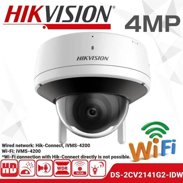 Main image of Hi,kvision DS-2CV2141G2-IDW 4MP Outdoor WiFi IP Dome Camera Built-in Mic Speaker