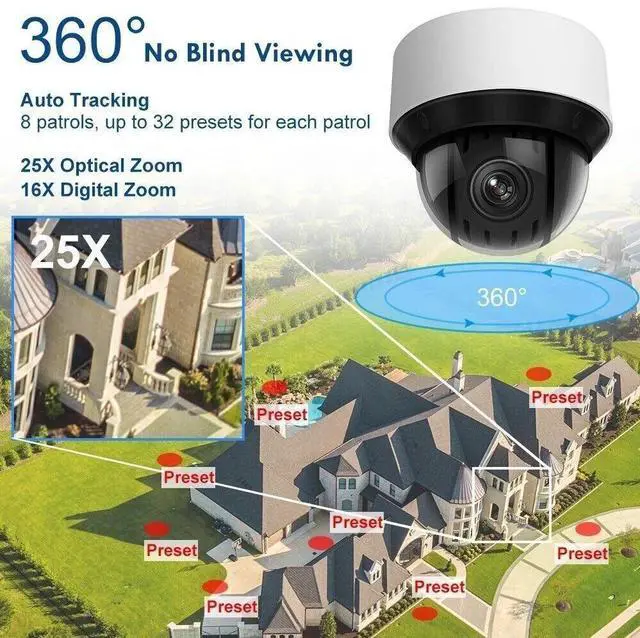 Alt view image 6 of 6 - Hi,kvision 4MP DS-2DE4A425IWG-E DarkFighter 25x PTZ Smart-Tracking PoE+IP Camera