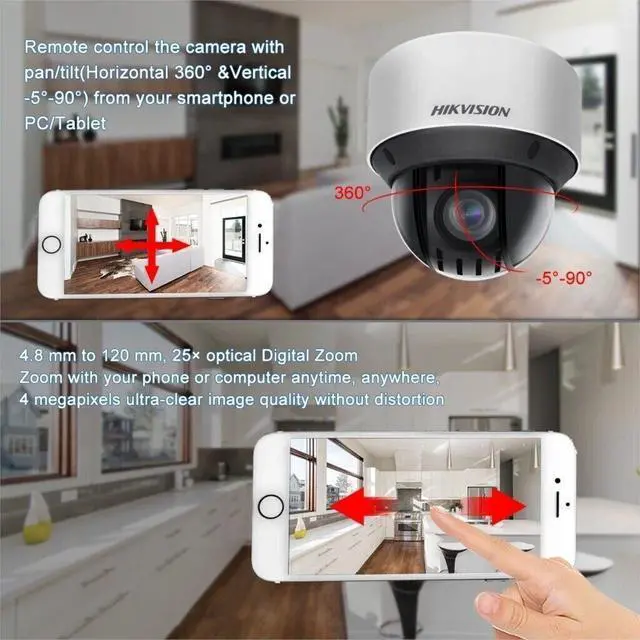 Alt view image 6 of 7 - Hi,kvision 4MP 25x Zoom PTZ DS-2DE4A425IWG-E IP Camera IR In MIC Auto Tracking