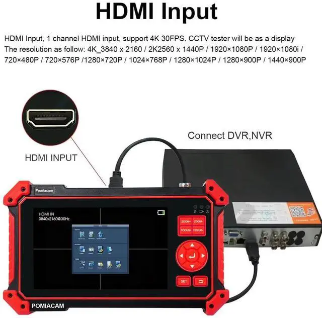 Alt view image 5 of 7 - HD-2950 8MP AHD/CVI/TVI HDMI & VGA Monitor Cameras Tester Portable C,C,TV Tester