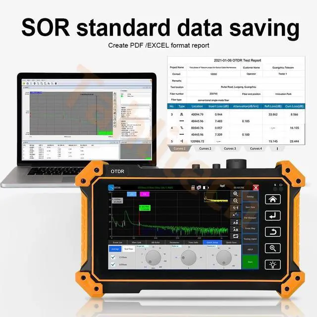 Alt view image 7 of 7 - MOT-50/51 OTDR Tester Optic Fiber Tester OPM VFL Optic Time-domain Reflectometer MOT-50-1310/1550-26/24