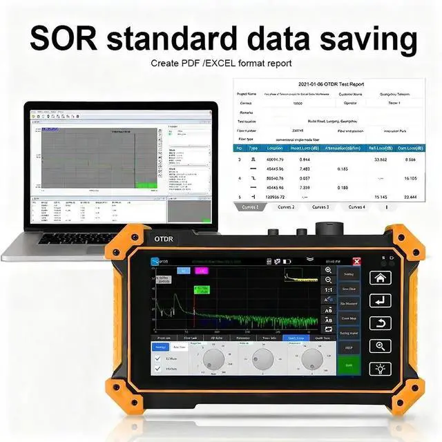 Alt view image 4 of 7 - MOT-50/51 OTDR Tester OPM VFL Optic Time-domain Reflectometer Optic Fiber Tester MOT-50-1310/1550-26/24