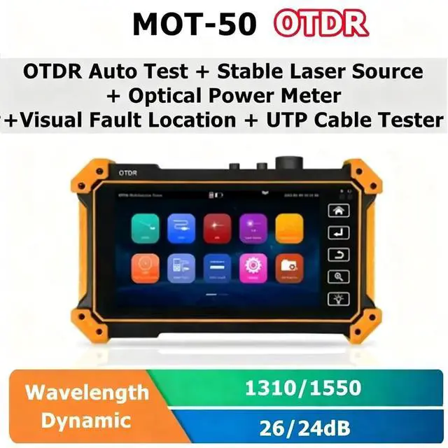 Main image of MOT-50/51 OTDR Tester Optic Fiber Tester OPM VFL Optic Time-domain Reflectometer MOT-50-1310/1550-26/24
