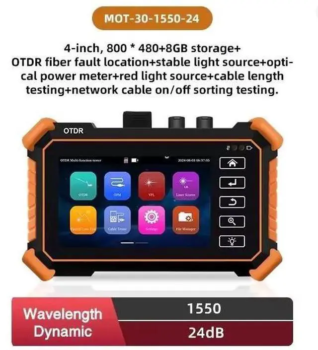 Main image of 4 Inch OLED OTDR Tester MOT-30 Touch Screen OPM VFL Time-domain Fiber Tester