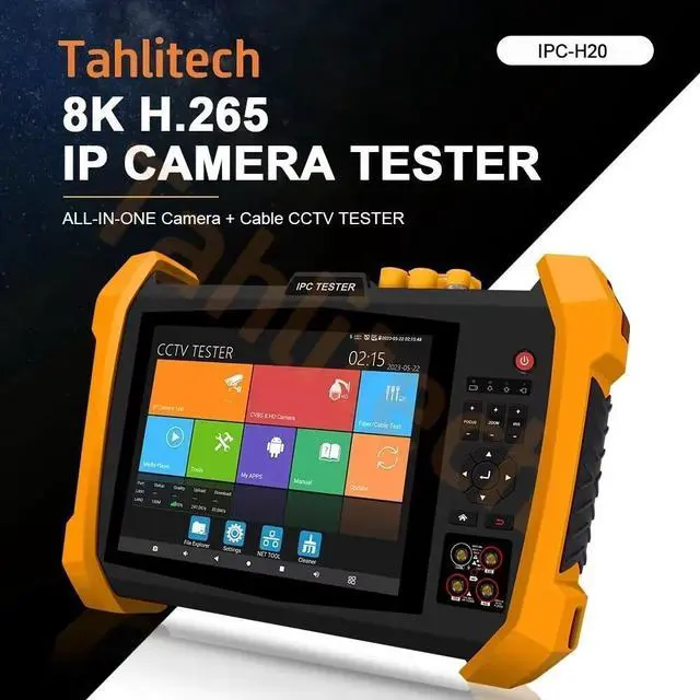 Alt view image 3 of 7 - CCTV Tester 8MP IP Camera Tester 8" Display AHD CVI TVI CVBS VGA HDMI Test IPC-H20-MOVTADHSEF