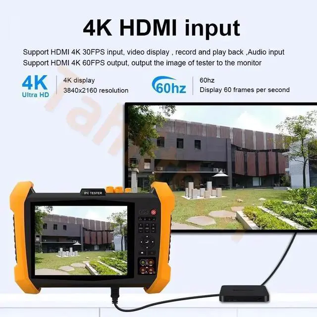 Alt view image 7 of 7 - CCTV Tester 8MP IP Camera Tester 8" Display AHD CVI TVI CVBS VGA HDMI Test IPC-H20-MOVTADHSEF