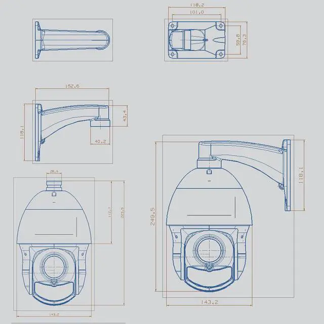 Alt view image 2 of 7 - 1080P 36X Zoom IR 80m Speed Dome PTZ SO NY307 Camera AHD/CVI/TVI/CVBS PAL/NTSC