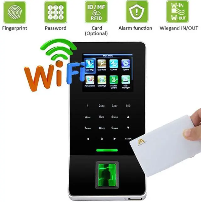 Alt view image 2 of 7 - ZK F22 + ID Card WIFI TCP/IP Time Clock Fingerprint Door Access Control System