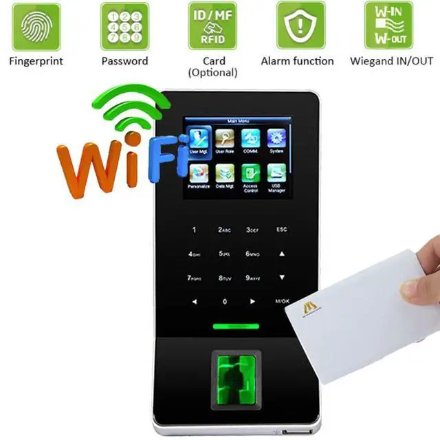 Alt view image 2 of 6 - ZKTeco ZK-F22+ID WiFi Biometric Fingerprint Door Access Time Attendance US STOCK