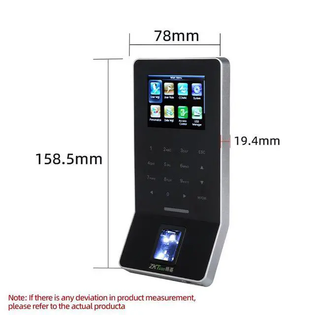 Alt view image 6 of 7 - ZKTeco F22 WiFi + ID Fingerprint Access Control Attendance Clock 2.4-inch Screen