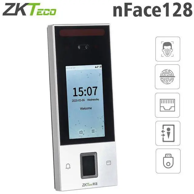 Alt view image 2 of 7 - ZKTeco nFace128 ID/IC/ADMS/WiFi Fingerprint Facial Recognition Time Attendance