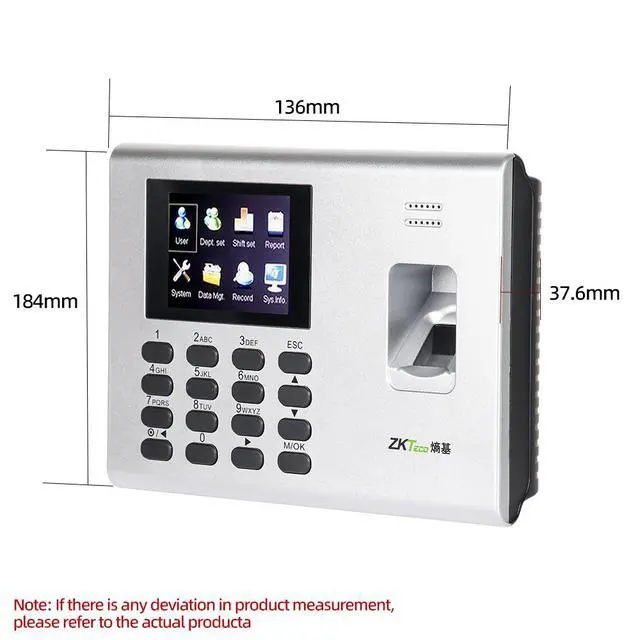 Alt view image 5 of 7 - ZKTeco K40 Access Control TCP/IP USB Clock Biometric Fingerprint Time Attendance