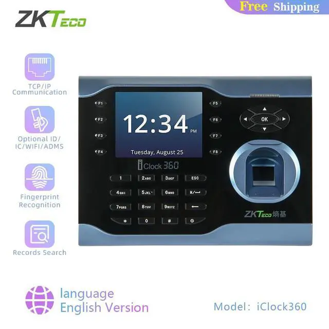 Alt view image 7 of 7 - ZKTeco iClock360 Biometric Fingerprint Time & Attendance Recorder IC/ID/WiFi-
