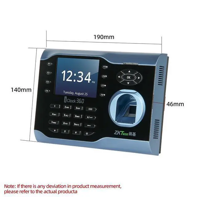 Alt view image 5 of 7 - ZKTeco iClock360 TCP/IP Biometric Fingerprint Time Attendance System Time Clock