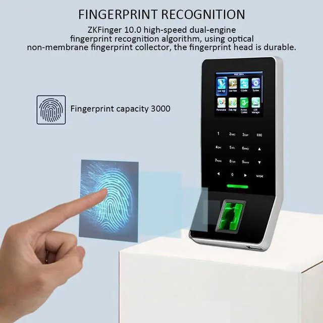 Alt view image 6 of 7 - ZKTeco F22 TCP/IP WiFi 2.4'' Biometric Fingerprint Door Access Time Attendance