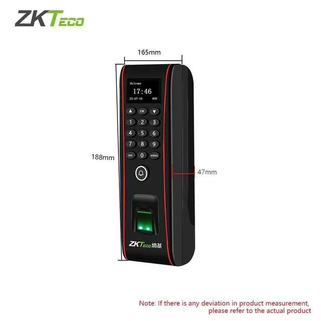 Alt view image 5 of 7 - ZKTeco TF1700 RFID USB/TCP/IP Waterproof Fingerprint ID Door Access Card Reader