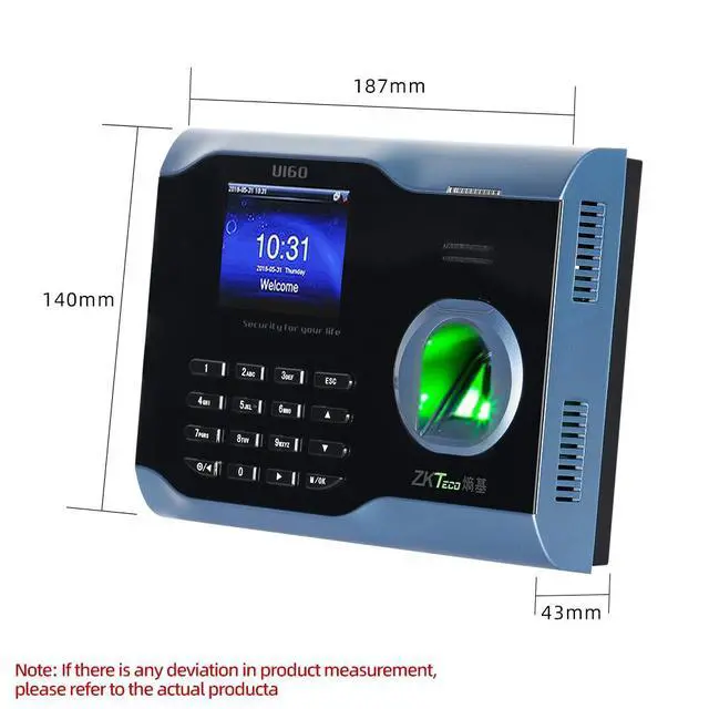 Alt view image 5 of 7 - ZKTeco U160 WIFI TCP/IP USB Biometric Fingerprint Time Clock Recorder Attendance