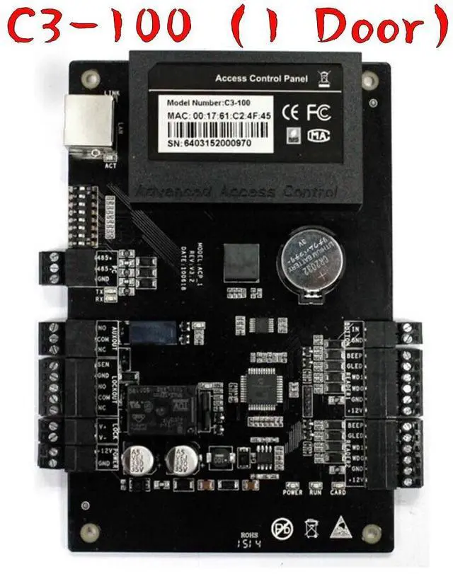 Main image of ZKTeco C3-100 C3-200 C3-400 Series TCP/IP Single Door Access Control Panel Board