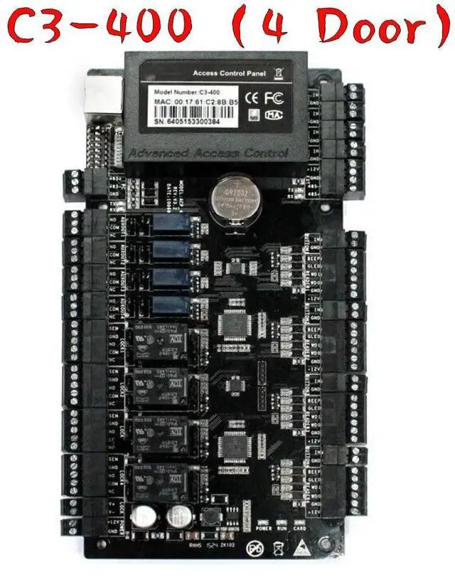Main image of ZKTeco C3-100 C3-200 C3-400 Series TCP/IP Single Door Access Control Panel Board C3-400