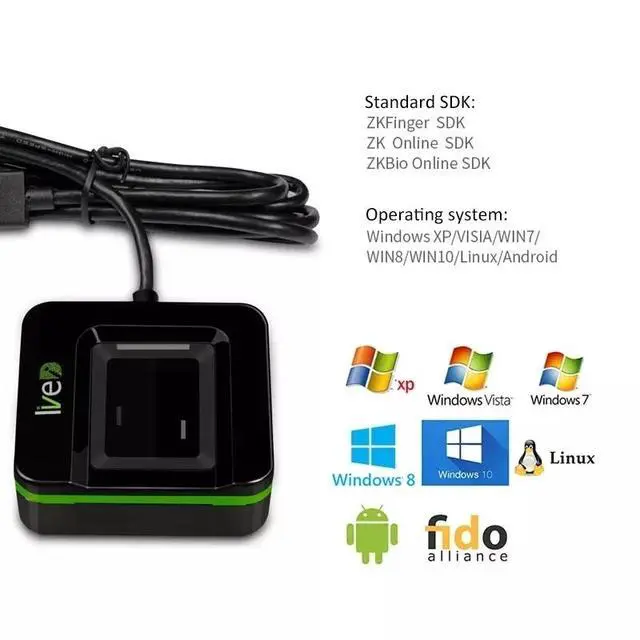 Alt view image 7 of 7 - ZKTeco Live 20R Fingerprint Collector USB Fingerprint Reader Input Device