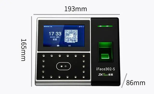 Alt view image 4 of 6 - ZKTeco iFace302-S Face Fingerprint Time Clock Attendance Access Control iFace302-S+ID