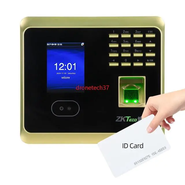 Main image of ZKteco UF100Plus-S WiFi TCP/IP Face Fingerprint Access Attendance Time Clock New UF100Plus-S+ID Golden