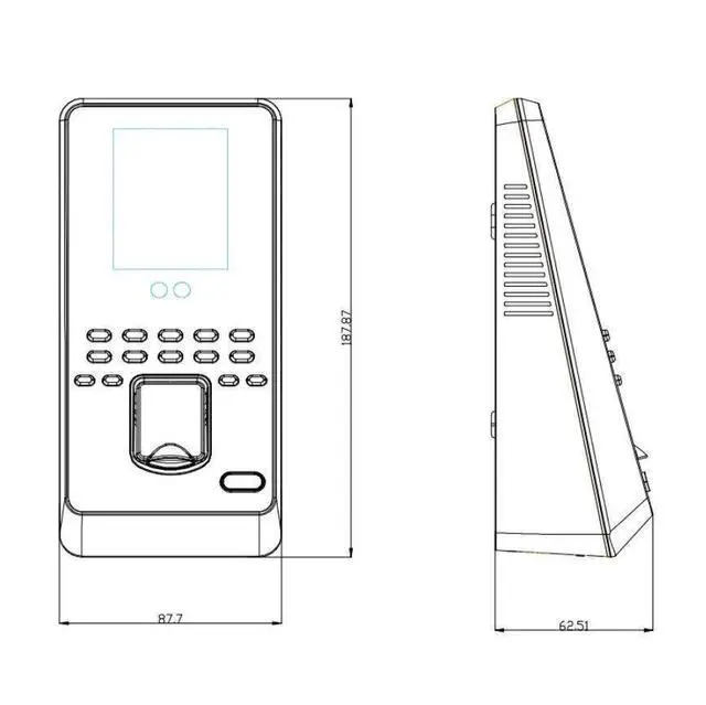 Alt view image 7 of 7 - ZKTeco Multibio800 TCP/IP Face Fingerprint Time Attendance Access Control System
