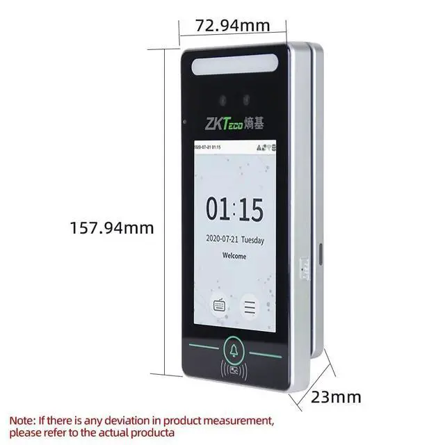 Alt view image 5 of 7 - ZKTeco XFace320 Face Facial Recognition Time Attendance Access Control Terminal-